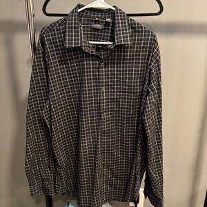 Van Heusen Black and White Plaid Shirt